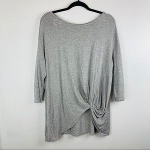 Cupio Plus Size Longmont Twisted Hem Shirt Grey